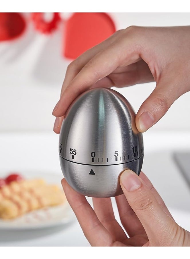 مؤقت مطبخ على شكل بيضة 60 دقيقة، مؤقت طهي ميكانيكي، لا يحتاج إلى بطارية، تصميم لطيف للخبز والطهي والدراسة - Image 5